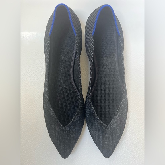 Rothy's Shoes - Rothy's The Point II flats in a black knitted gray marled pattern size 8.5